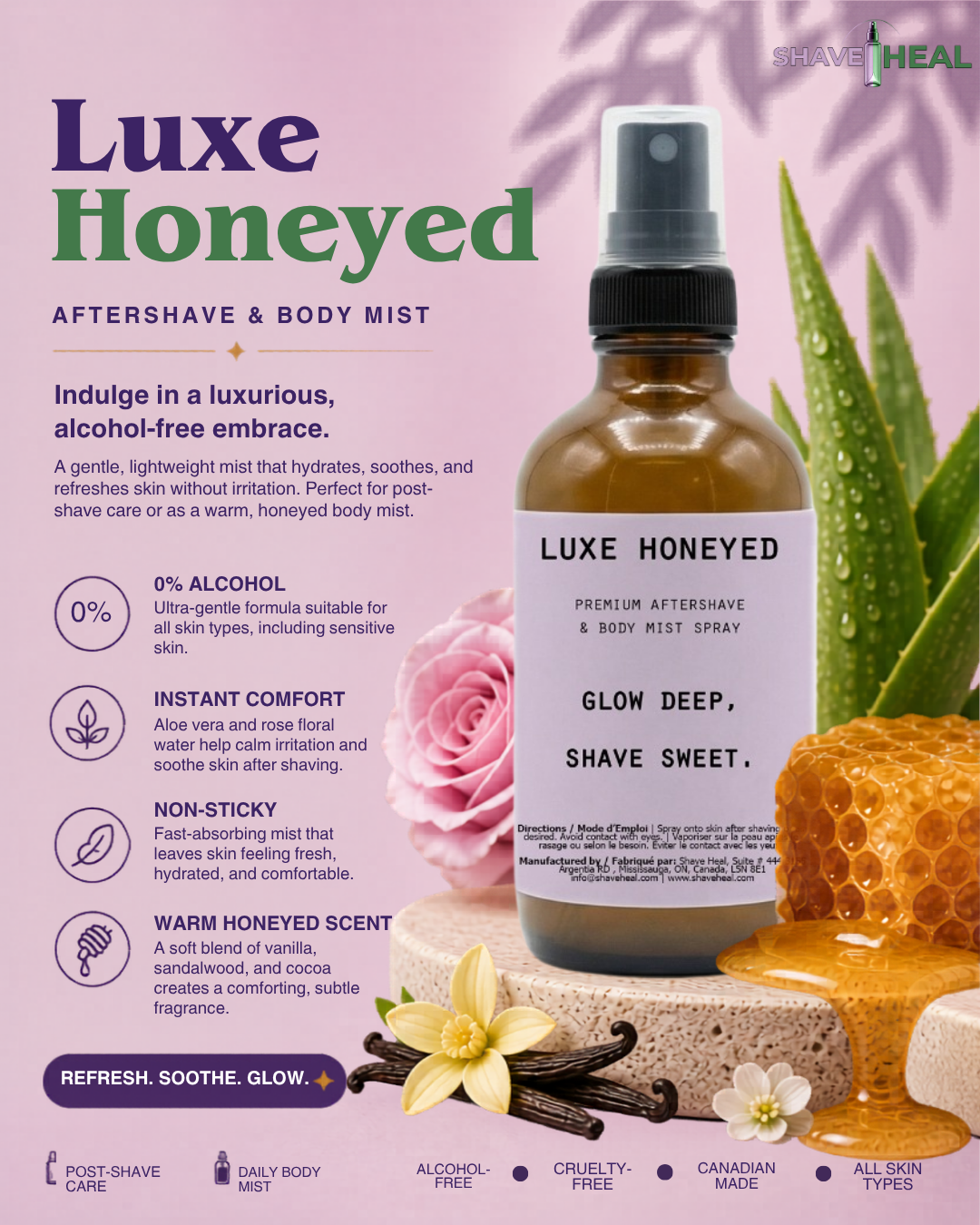 Luxe Honeyed — Aftershave Mist for Sensitive Skin
