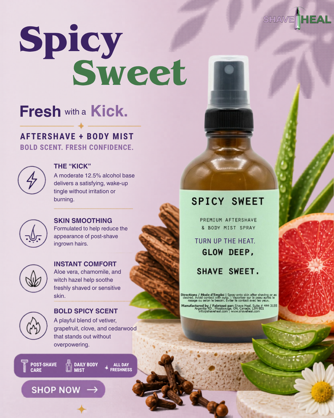 Spicy Sweet Aftershave & Body Mist